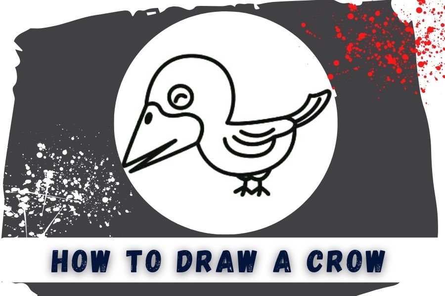 how to draw a crow