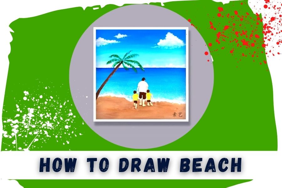 how to draw beach