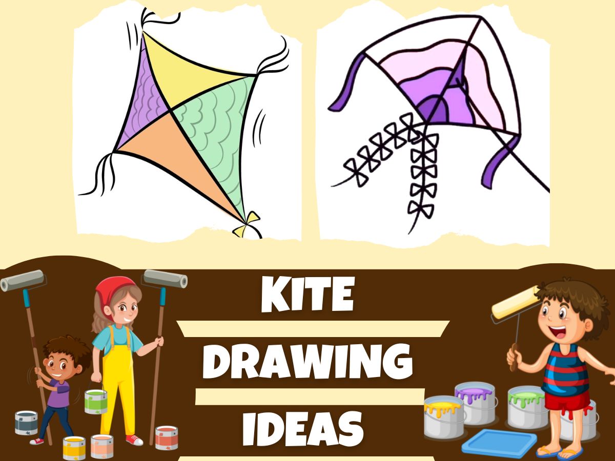 Easy Kite Drawing Ideas
