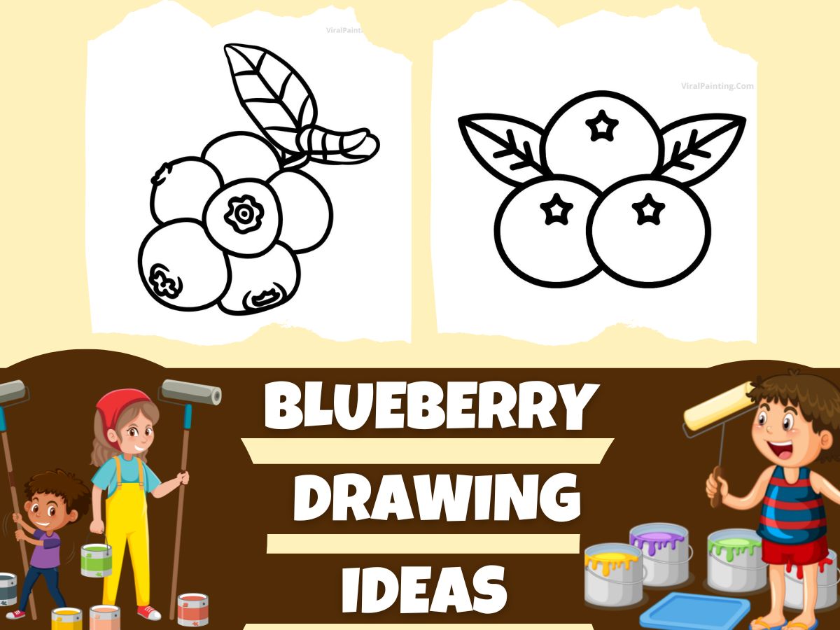 30+ blueberry drawing ideas by viral painting