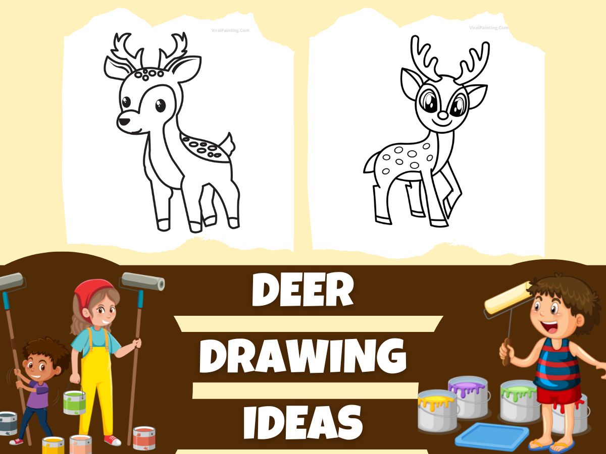 50+ deer drawing ideas by viral painting
