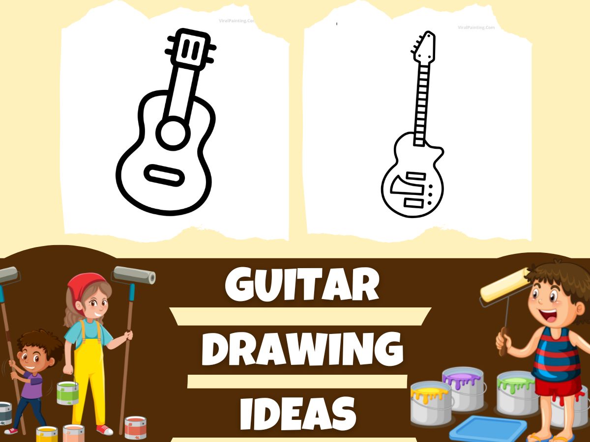 50+ guitar drawing ideas