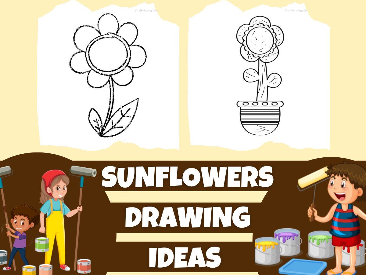 60+ sunflowers drawing ideas