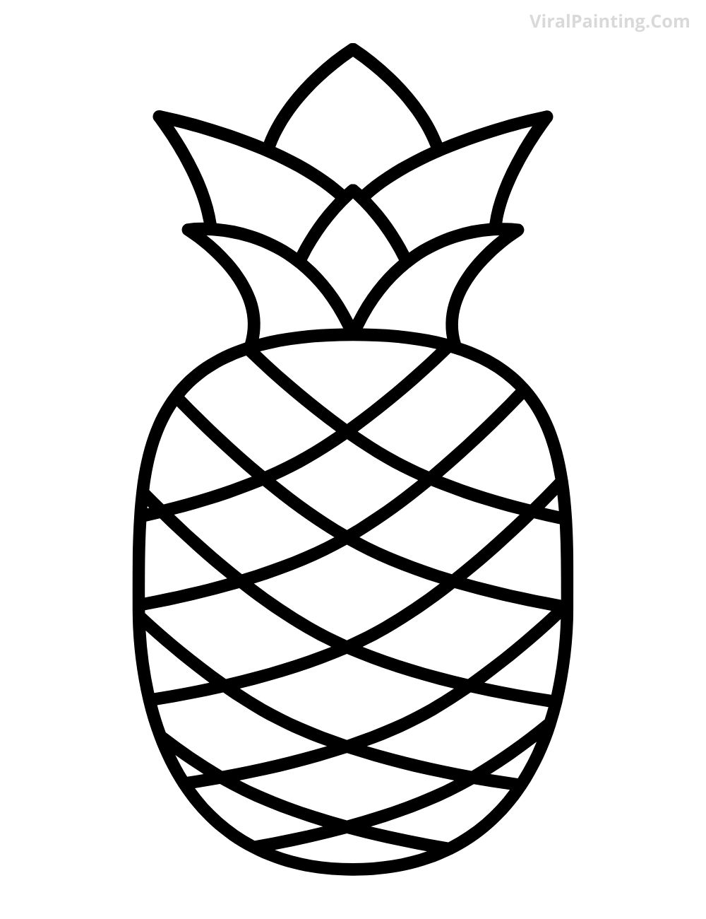Simple and Easy pineapple drawing ideas for adults by viral painting.com (1)
