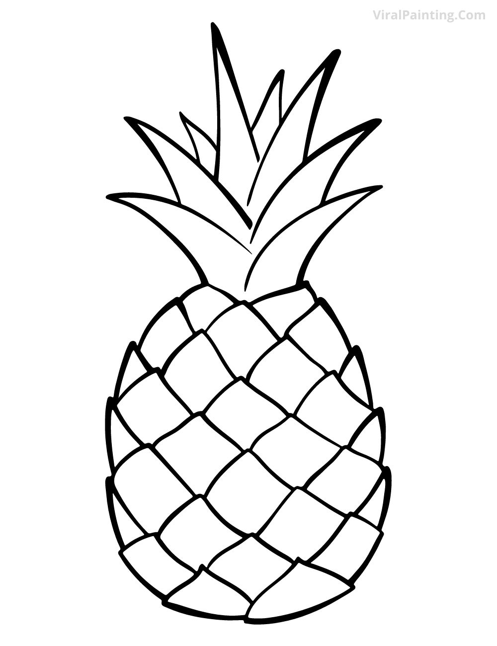 Simple and Easy pineapple drawing ideas for experts by viral painting.com (4)