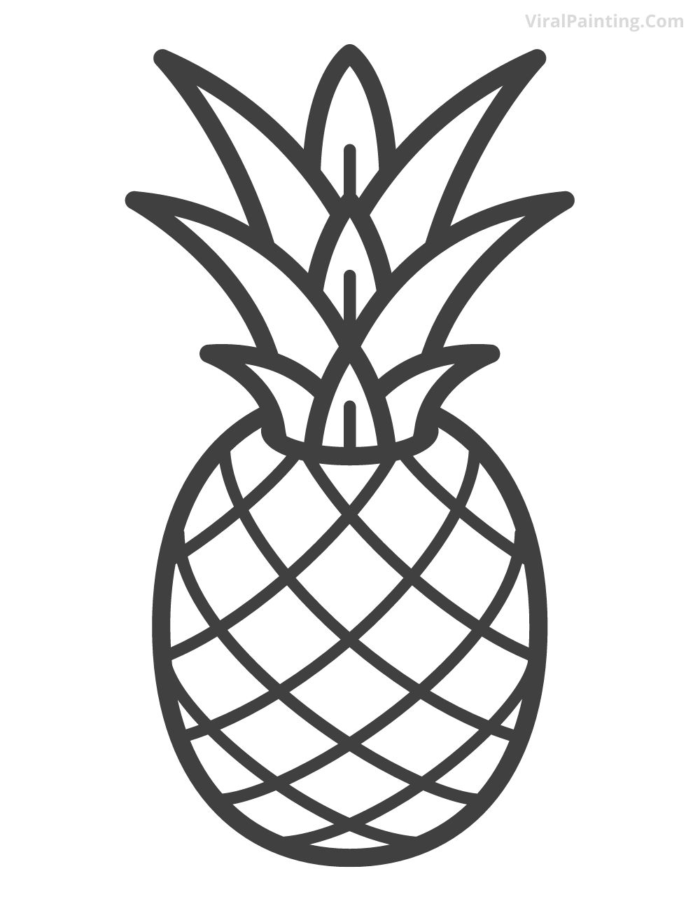Simple and Easy pineapple drawing ideas for experts by viral painting.com (5)