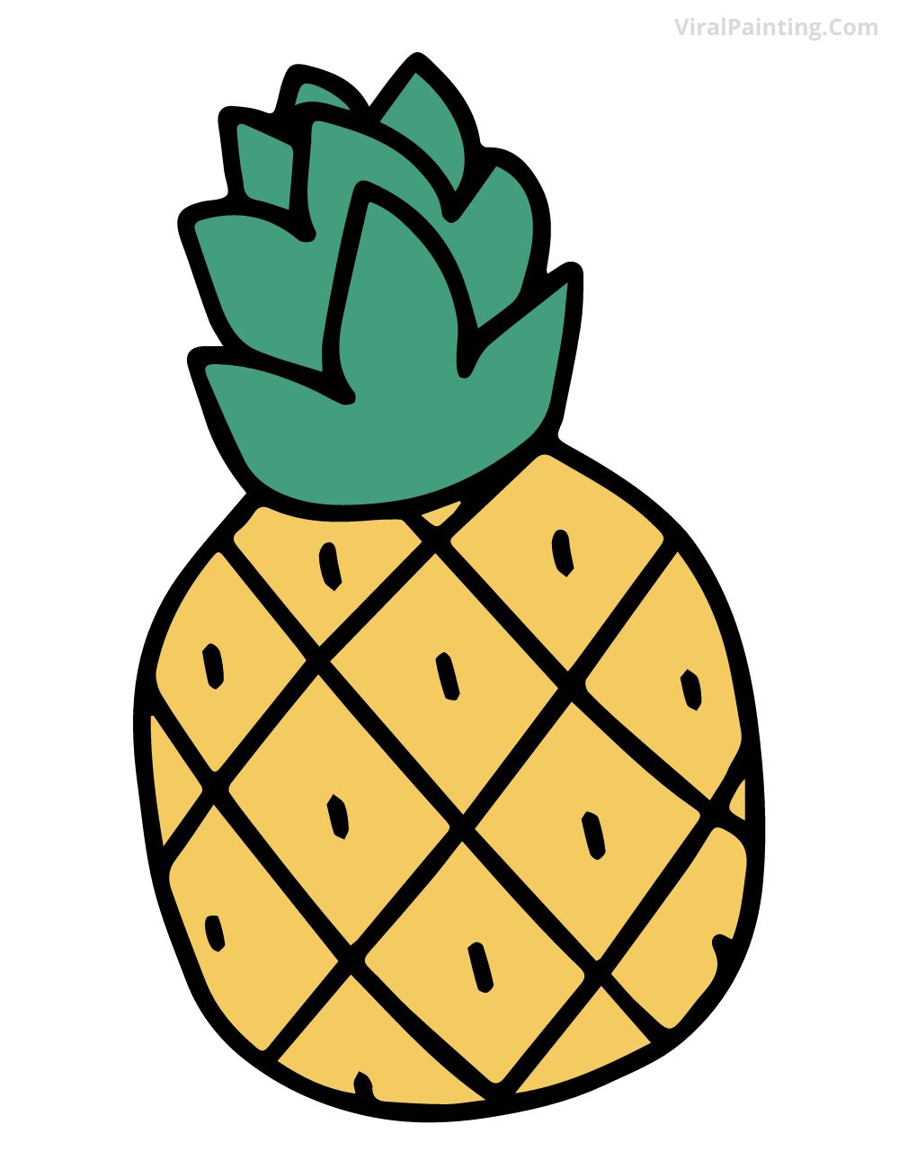 Simple and Easy pineapple drawing ideas for kids (3)