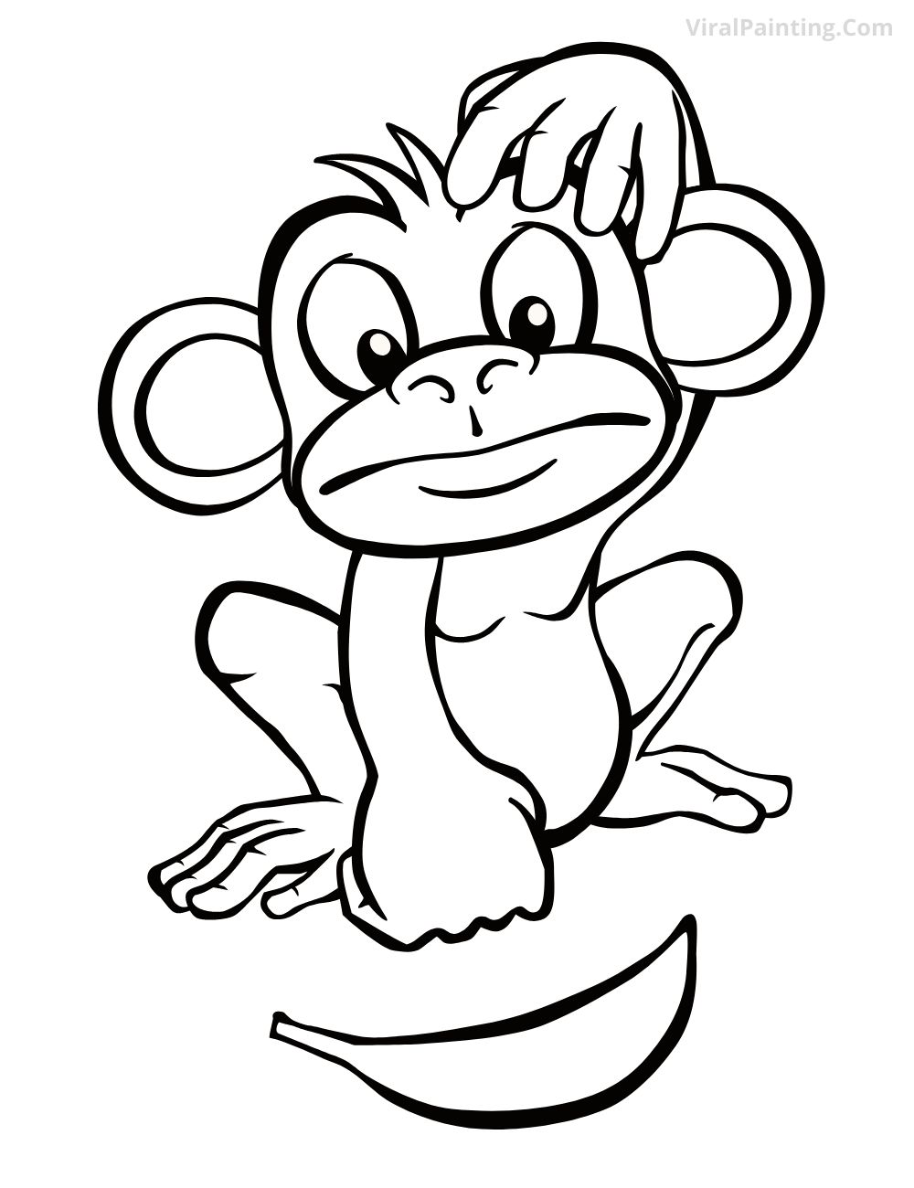confused monkey drawing ideas 