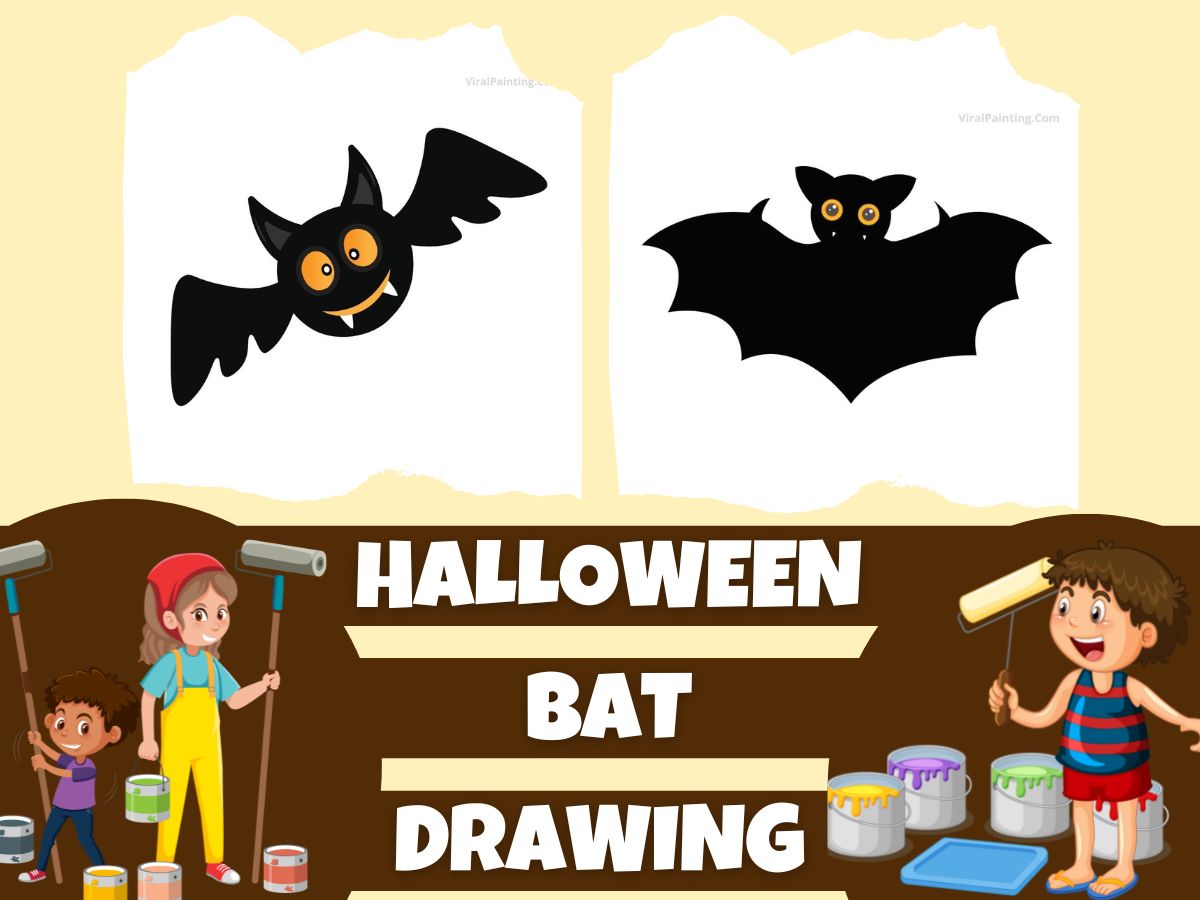 halloween bat drawing ideas by viral painting