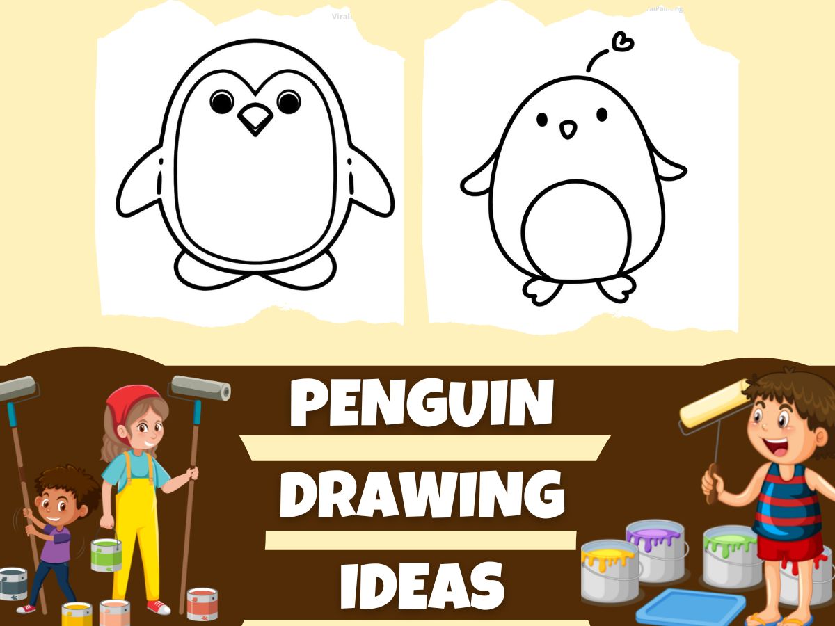 penguin drawing ideas BY VIRAL PAINTING