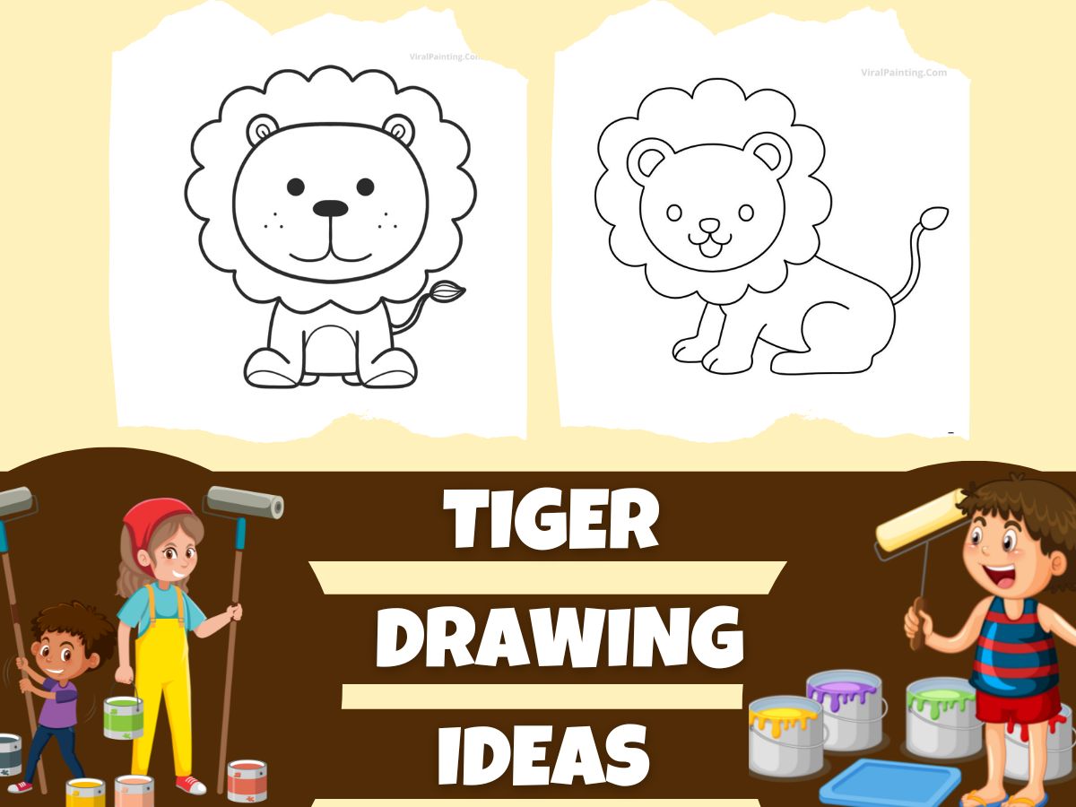tiger drawing ideas by viral painting