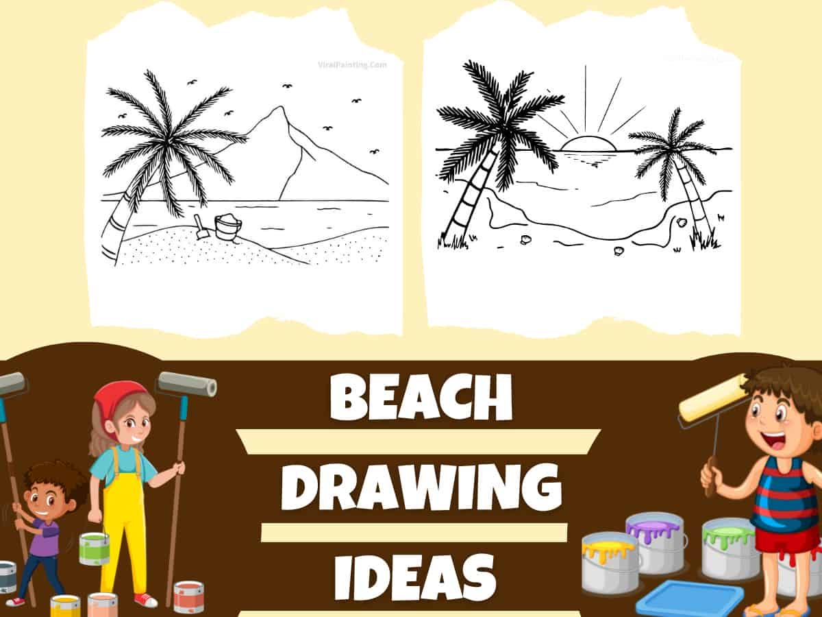 30+ beach drawing ideas